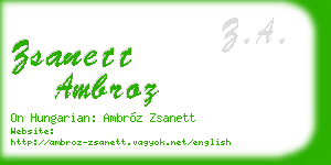 zsanett ambroz business card